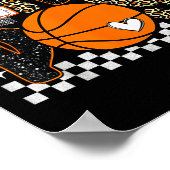 Checkered Game Day Basketball Srts Lover Men Women ポスター (角)