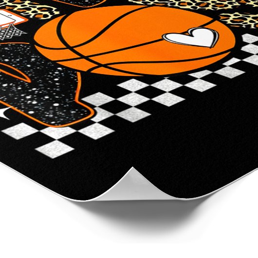 Checkered Game Day Basketball Srts Lover Men Women ポスター (角)