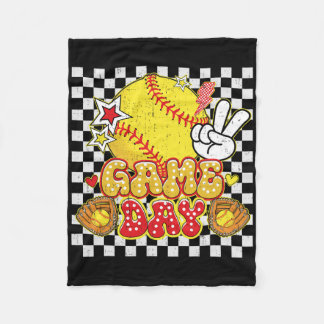 Checkered Game Day Cute Coquette Bow Softll Women  フリースブランケット