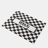 CHECKERED GARAGE ドアマット (アングル)