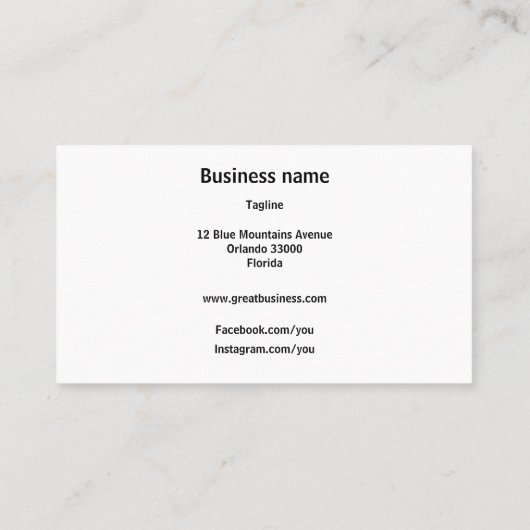 Checkered & Geometric Black White Shapes 名刺 (裏面)