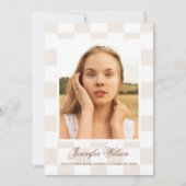 Checkered Grad graduation announcement 案内状 (正面)