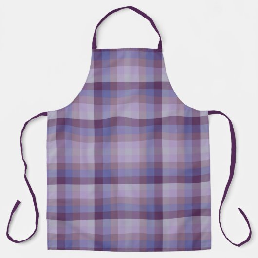 Checkered Grape Lavender Magenta Blue Purple       エプロン (正面)