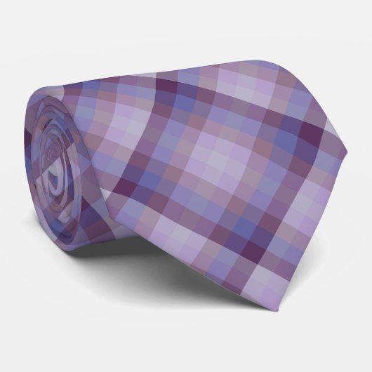 Checkered Grape Lavender Magenta Blue Purple       ネクタイ (ロール)