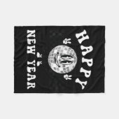 Checkered Happy New Year 2026 Disco Ball New Year  フリースブランケット (正面(横))