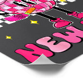 Checkered Happy New Year 2026 Disco Ball New Year  ポスター (角)