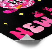 Checkered Happy New Year 2026 Disco Ball New Year  ポスター (角)