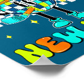 Checkered Happy New Year 2026 Disco Ball New Year  ポスター (角)