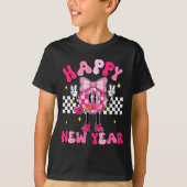 Checkered Happy New Year 2026 Disco Ball New Year  Tシャツ (正面)