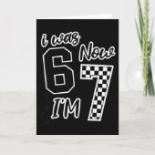 Checkered I Was 6 Now I'm 7 Birthday Seven Years O カード (正面)