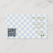 Checkered Ice Blue Cream QR Boutique Marketing 名刺 (裏面)