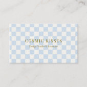Checkered Ice Blue Cream QR Boutique Marketing 名刺 (正面)