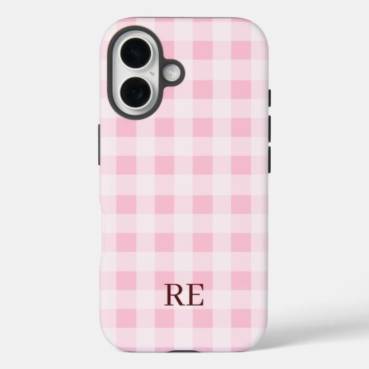 Checkered Initials Custom Case-Mate iPhoneケース (裏面)
