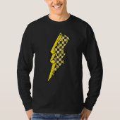 Checkered Lightning Yellow Ribbon Spina Bifida Awa Tシャツ (正面)