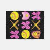 Checkered Mama Bow Cute Softll Mom Women Game Day  フリースブランケット (正面(横))