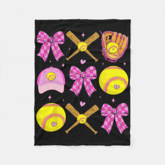 Checkered Mama Bow Cute Softll Mom Women Game Day  フリースブランケット