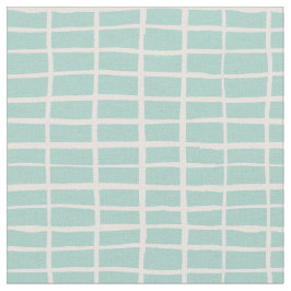 Checkered mosaic tile dashes gingham checks Mint  ファブリック