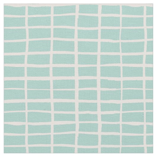 Checkered mosaic tile dashes gingham checks Mint  ファブリック (クローズアップ)