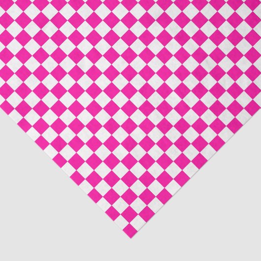 Checkered Neon Pink and White  Tissue Paper 薄葉紙 (詳細)