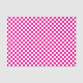 Checkered Neon Pink and White Tissue Paper 薄葉紙 (正面)