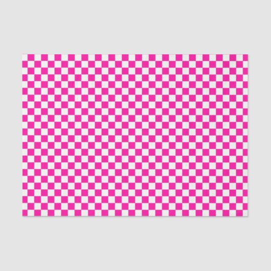 Checkered Neon Pink and White  Tissue Paper 薄葉紙 (正面)