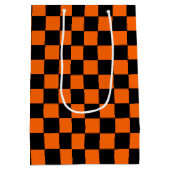Checkered orange and Black  ミディアムペーパーバッグ (裏面)