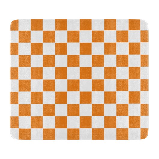 Checkered Orange and White  カッティングボード (正面)