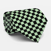 Checkered pale green and Black  ネクタイ (ロール)