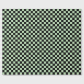 Checkered pale green and Black  ラッピングペーパー (フラット)
