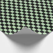 Checkered pale green and Black  ラッピングペーパー (角)