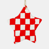 checkered pattern (red) セラミックオーナメント (右)