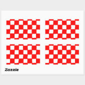 checkered pattern (red) 長方形シール (シート)