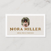 Checkered Pattern Social Media Influencer Photo 名刺 (正面)