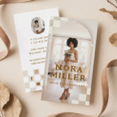 Checkered Pattern Social Media Influencer Photo 名刺