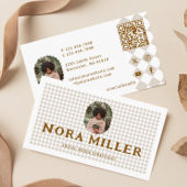 Checkered Pattern Social Media Influencer Photo 名刺