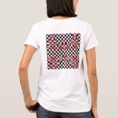 Checkered Pattern With Red Hearts & Shapes Tシャツ (裏面)