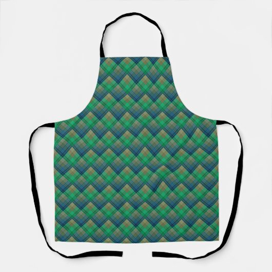 Checkered pattern with zig zag coloring エプロン (正面)