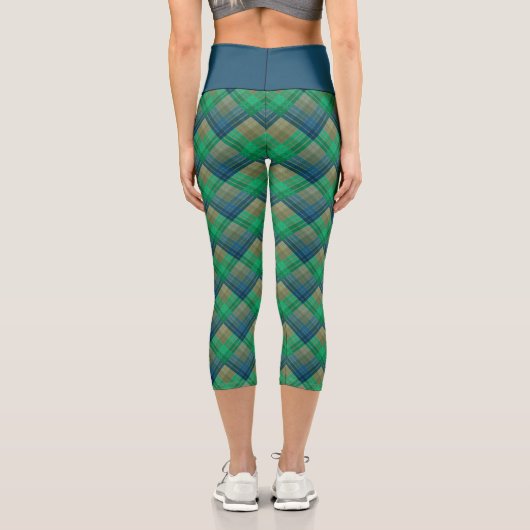 Checkered pattern with zig zag coloring カプリレギンス (裏面)