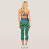 Checkered pattern with zig zag coloring カプリレギンス (裏面)