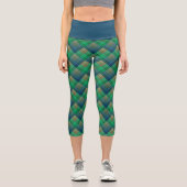 Checkered pattern with zig zag coloring カプリレギンス (正面)