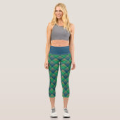 Checkered pattern with zig zag coloring カプリレギンス (正面)