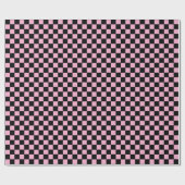 Checkered pink and Black  ラッピングペーパー (フラット)