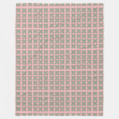 Checkered Pink and Green Fleece Blanket フリースブランケット (正面)