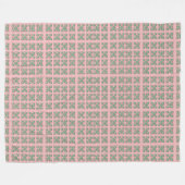 Checkered Pink and Green Fleece Blanket フリースブランケット (正面(横))