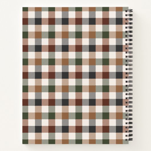 Checkered Plaid Spiral Notebook ノートブック (裏面)