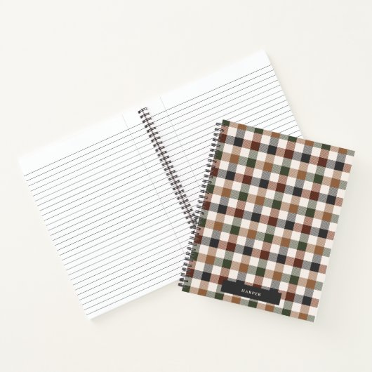 Checkered Plaid Spiral Notebook ノートブック (内部)