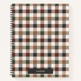 Checkered Plaid Spiral Notebook ノートブック