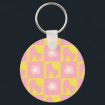 Checkered Roller Skates Quad Derby Skater Gift  Ke キーホルダー<br><div class="desc">Personalized checks in pink and yellow roller skates. Cool modern pastel yellow and pink quad roller skate pattern. Perfect roller skates art for roller derby babe, woman, girl. Lovable roller skates pattern design on home decor, mugs, wrapping paper, etc. Roller skates art illustration design gift for daughter, granddaughter, derby girl,...</div>