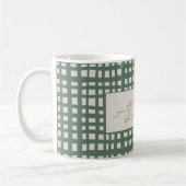 checkered Sage Ivory Christmas elegant コーヒーマグカップ (左)