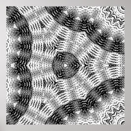 Checkered Sine Wave Distortion Mirrored 8x8x3x ポスター